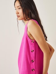 Monsoon Pink Lucy Button Tank Top - Image 3 of 4
