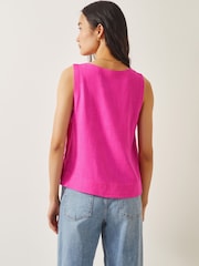 Monsoon Pink Lucy Button Tank Top - Image 4 of 4