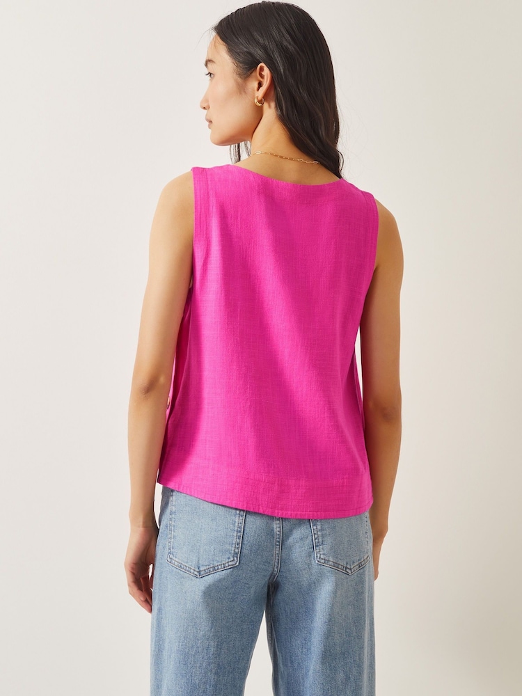 Monsoon Pink Lucy Button Tank Top - Image 4 of 4