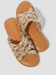 Monsoon Gold Ali Metallic Knot Slide Sandals - Image 2 of 3