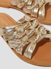 Monsoon Gold Ali Metallic Knot Slide Sandals - Image 3 of 3
