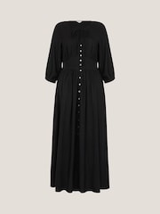 Monsoon Black Polly Pintuck Pleat Midi Dress - Image 6 of 6