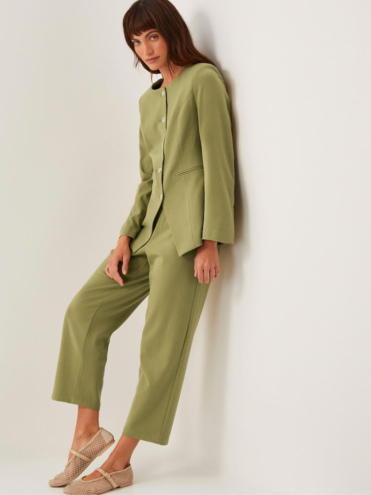 Monsoon Green Adeline High-Waisted Suit Trousers - Image 5 of 5
