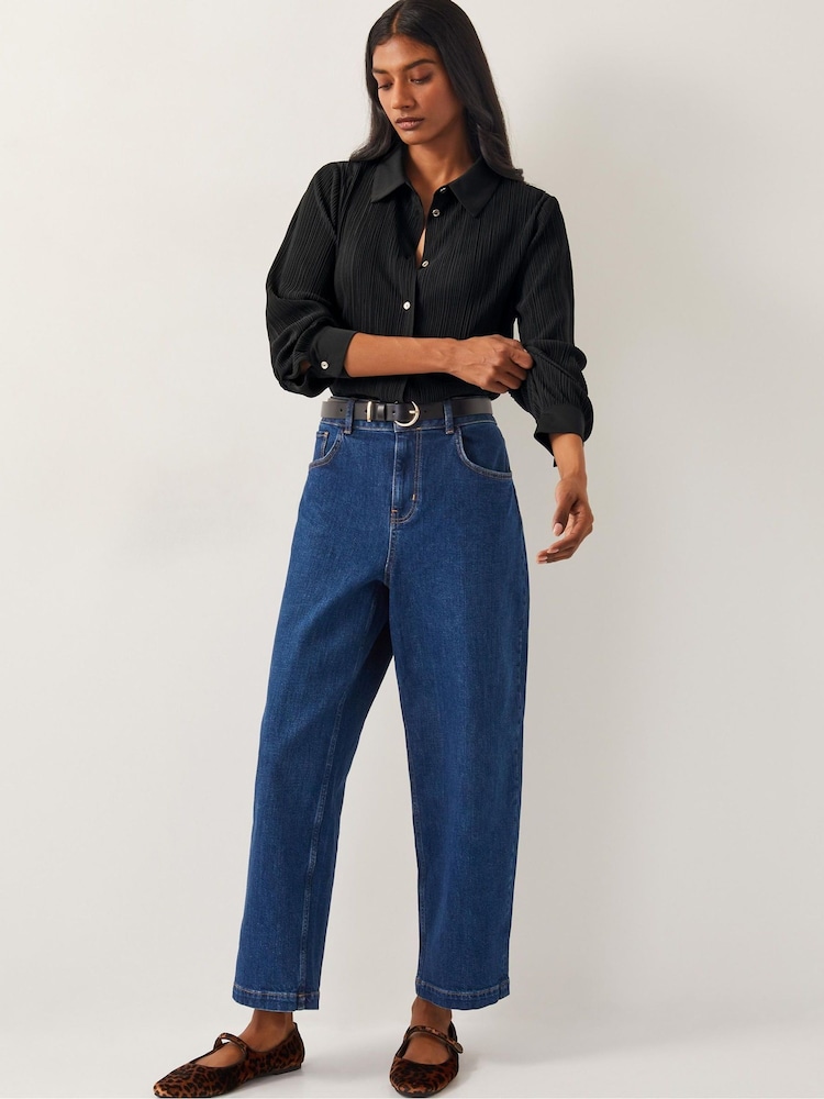 Monsoon Black Paula Plisse Shirt - Image 1 of 6