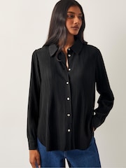 Monsoon Black Paula Plisse Shirt - Image 4 of 6