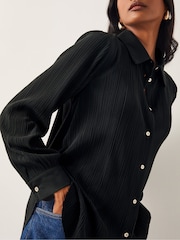 Monsoon Black Paula Plisse Shirt - Image 5 of 6