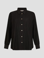 Monsoon Black Paula Plisse Shirt - Image 6 of 6