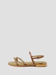 Monsoon Natural Edie Diamante Strappy Sandals - Image 1 of 3