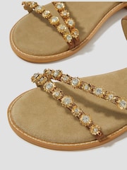Monsoon Natural Edie Diamante Strappy Sandals - Image 3 of 3