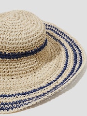 Monsoon Natural Mona Stripe Straw Sun Hat - Image 3 of 3