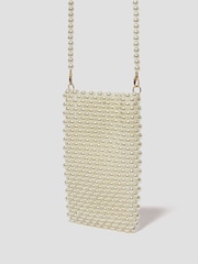 Monsoon Natural Embellished Pearl Phone Bag - Image 2 of 4