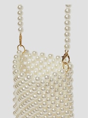 Monsoon Natural Embellished Pearl Phone Bag - Image 3 of 4