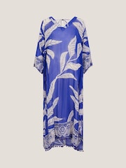 Monsoon Blue Eden Leaf Print Kaftan - Image 5 of 5