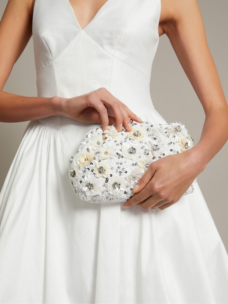 Monsoon Mia Floral Print Embellished Clutch Bag - Imagen 1 de 5 Monsoon Mia Floral Print Embellished Clutch Bag - Imagen 1 de 5