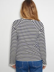Monsoon Blue Sadie Stripe Long Sleeve Jersey Top - Image 2 of 5