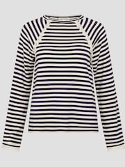 Monsoon Blue Sadie Stripe Long Sleeve Jersey Top - Image 5 of 5