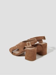 Monsoon Natural Cally Suede Crossover Slingback Heels - Image 2 of 3