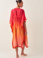 Monsoon Orange Miley Ombré Kaftan Dress - Image 2 of 6