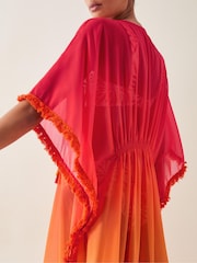 Monsoon Orange Miley Ombré Kaftan Dress - Image 5 of 6
