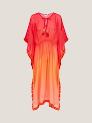 Monsoon Orange Miley Ombré Kaftan Dress - Image 6 of 6