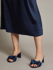 Monsoon Blue Tia Satin Bow Mules - Image 1 of 4