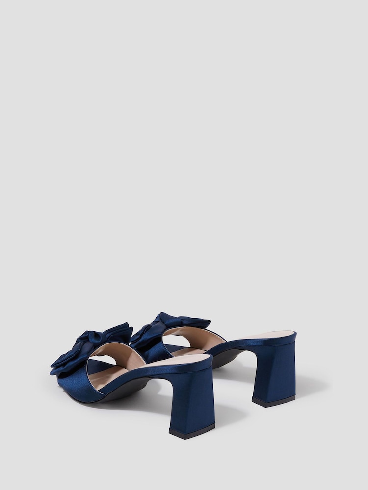 Monsoon Blue Tia Satin Bow Mules - Image 4 of 4