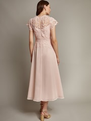Monsoon Light Pink Monica Lace Midi Dress - Image 2 of 5