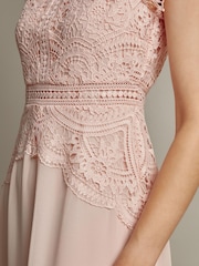 Monsoon Light Pink Monica Lace Midi Dress - Image 3 of 5