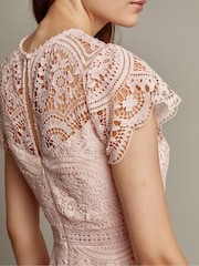 Monsoon Light Pink Monica Lace Midi Dress - Image 4 of 5