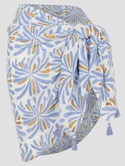 Monsoon Blue Cece Woodblock Tassel Sarong - Image 1 of 2