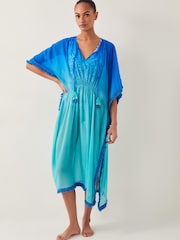 Monsoon Blue Miley Ombré Kaftan Dress - Image 1 of 5