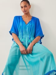 Monsoon Blue Miley Ombré Kaftan Dress - Image 3 of 5