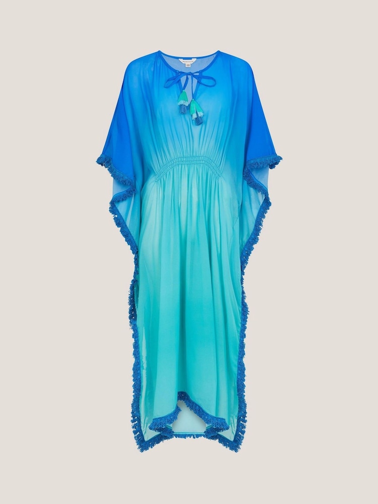 Monsoon Blue Miley Ombré Kaftan Dress - Image 5 of 5