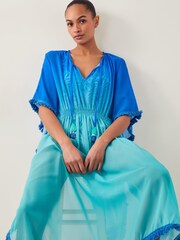 Monsoon Blue Miley Ombré Kaftan Dress - Image 3 of 5