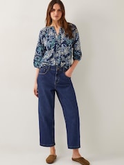 Monsoon Blue Micola Abstract Print Jersey Blouse - Image 2 of 5