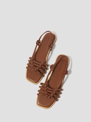 Monsoon Tan Brown Haf Metallic Braided Sandals - Image 1 of 3