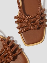 Monsoon Tan Brown Haf Metallic Braided Sandals - Image 3 of 3