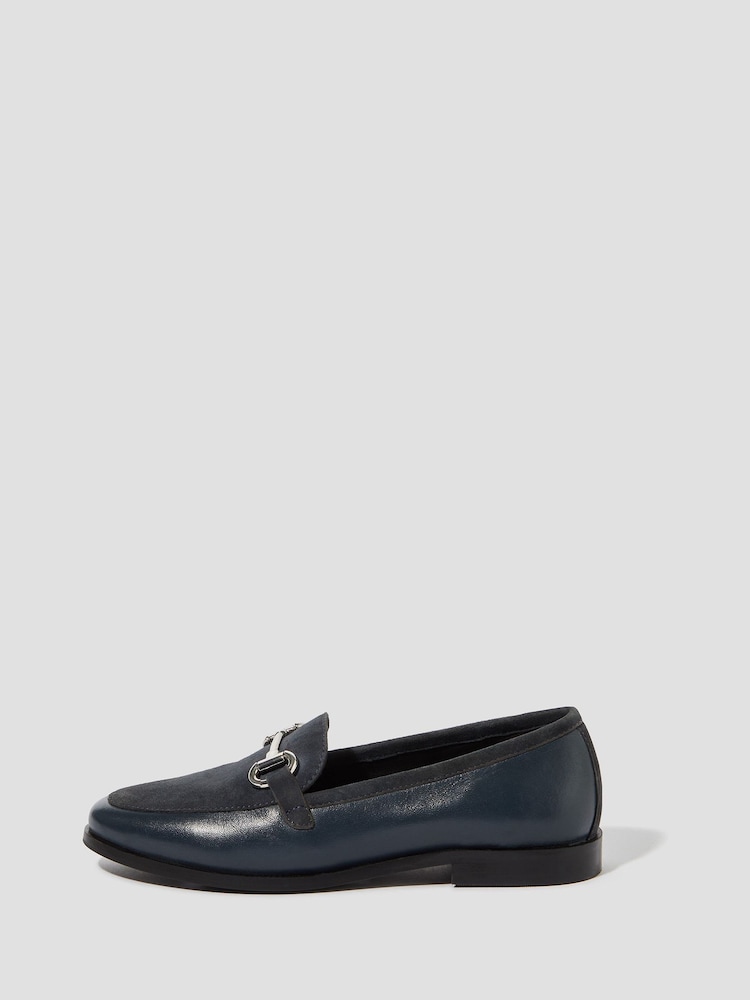 Monsoon Blue Suede Leather Loafers - Image 1 of 3