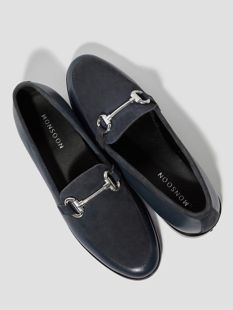 Monsoon Blue Suede Leather Loafers - Image 3 of 3