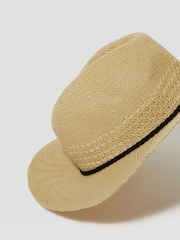 Monsoon Natural Nene Woven Fedora Sun Hat - Image 1 of 3