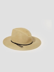 Monsoon Natural Nene Woven Fedora Sun Hat - Image 2 of 3