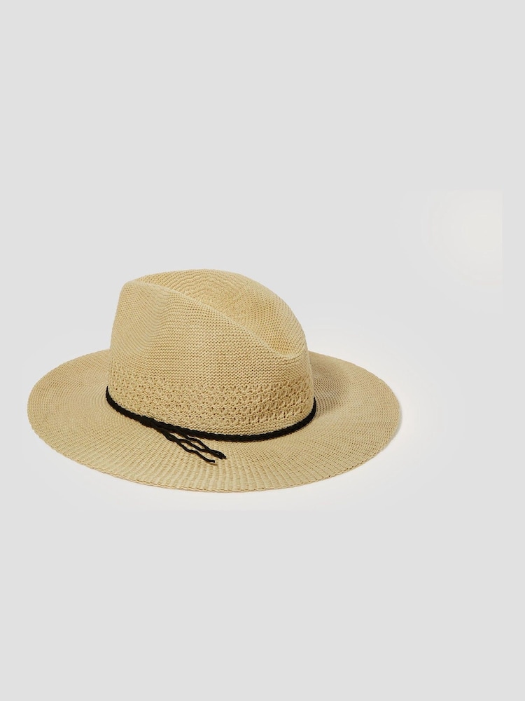 Monsoon Natural Nene Woven Fedora Sun Hat - Image 2 of 3