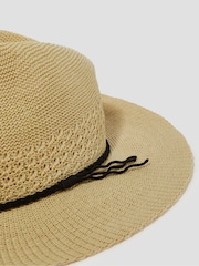 Monsoon Natural Nene Woven Fedora Sun Hat - Image 3 of 3