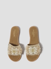 Monsoon Natural Eve Embellished Slide Sandals - Image 1 of 3