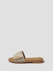 Monsoon Natural Eve Embellished Slide Sandals - Image 2 of 3