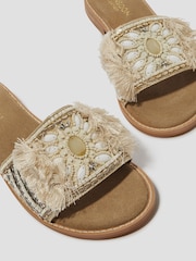 Monsoon Natural Eve Embellished Slide Sandals - Image 3 of 3