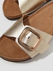 Monsoon Gold Cecil Metallic Leather Slide Sandals - Image 3 of 3