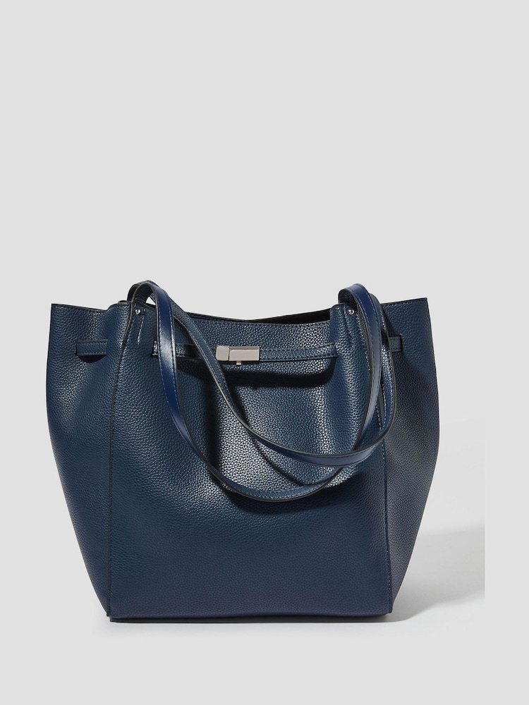 Monsoon Blue Kate Strap Top Faux Leather Tote Bag - Image 1 of 3