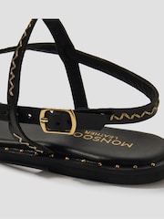 Monsoon Black Cleo Stud Leather Strappy Flip Flop Sandals - Image 2 of 3