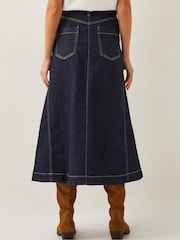 Monsoon Blue Goldie Godet Denim Skirt - Image 3 of 4